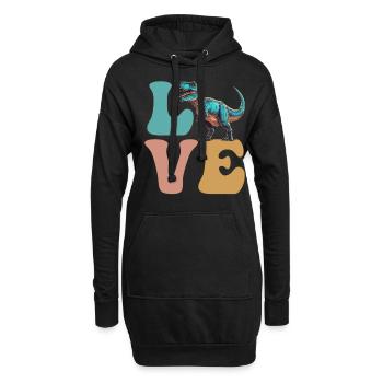 LOVE Trex Tyrannosaurus rex Dinosaure - Sweat-shirt à capuche long Femme - noir - Devant