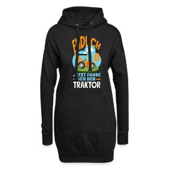 8e anniversaire tracteur 8 ans chemise d’anniversaire - Sweat-shirt à capuche long Femme - noir - Devant