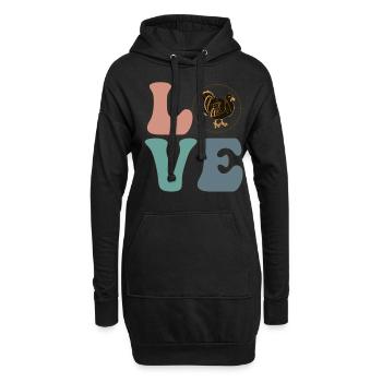 LOVE Turkey Hunter Truthahnjagd - Hoodie-Kleid - Schwarz - Vorne