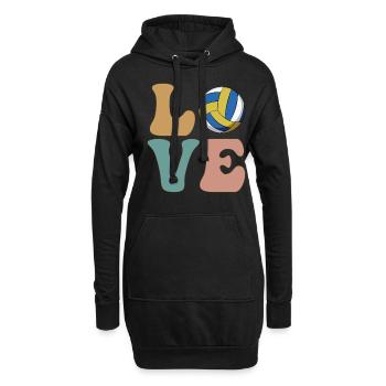 LOVE Volleyballspieler Mannschaftsbetreuer Trainer - Hoodie-Kleid - Schwarz - Vorne