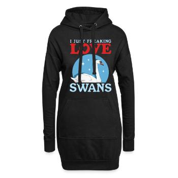 Cygnes cygnes cygnes amant de cygne cadeau - Sweat-shirt à capuche long Femme - noir - Devant