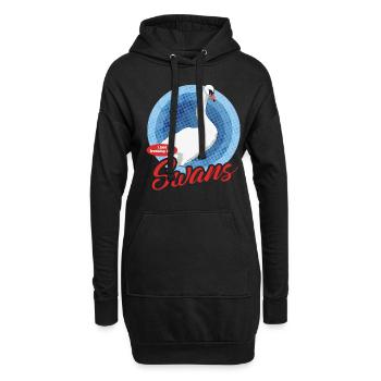 Cygne Cygne amant cygnes cadeau - Sweat-shirt à capuche long Femme - noir - Devant