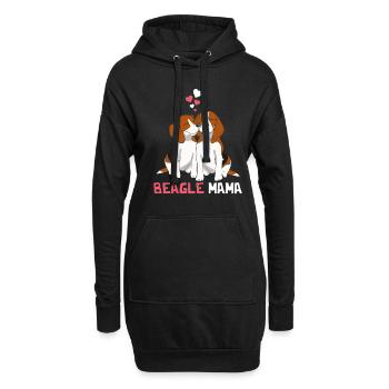 Beste Beagle Mama - Hoodie-Kleid - Schwarz - Vorne