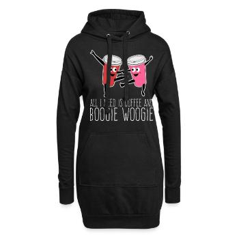 Boogie Woogie Coffee Dance Dancing - Hoodie-Kleid - Schwarz - Vorne