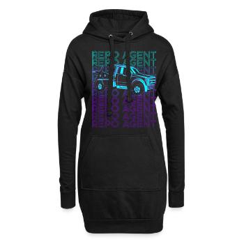 Agent de pension Agent de retransfert Retro - Sweat-shirt à capuche long Femme - noir - Devant