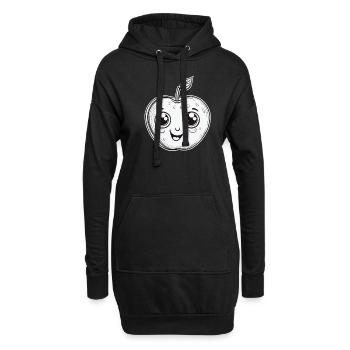 Süßer Kawaii Apfel Für Obstliebhaber - Hoodie-Kleid - Schwarz - Vorne