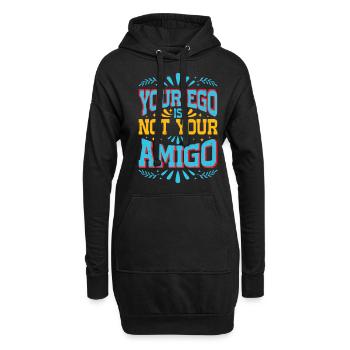 Votre ego n’est pas votre amigo 49 - Sweat-shirt à capuche long Femme - noir - Devant