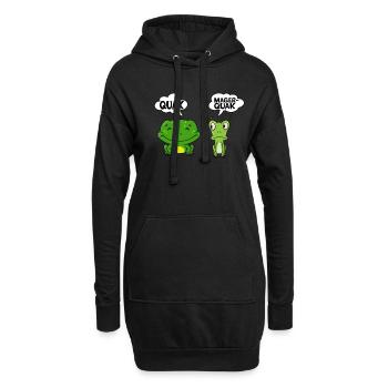 Croassement et Maigre Croassement, Drôles De Grenouilles, Jeu De Mots Grenouille - Sweat-shirt à capuche long Femme - noir - Devant