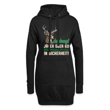 Jäger über 60 lustige Sprüche Hirsch Jagd Humor - Hoodie-Kleid - Schwarz - Vorne