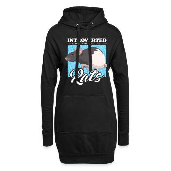 Rat Rat propriétaire Rat amant cadeau - Sweat-shirt à capuche long Femme - noir - Devant