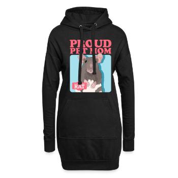 Rats maman Rat propriétaire mignon Rat cadeau - Sweat-shirt à capuche long Femme - noir - Devant