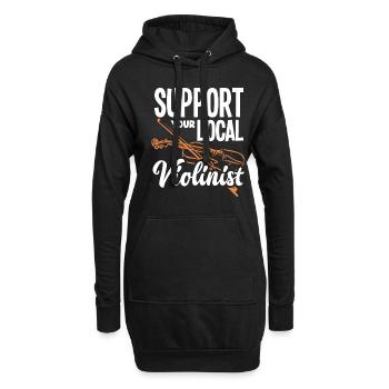 Geige Violine Geigenspieler Violinenspieler - Hoodie-Kleid - Schwarz - Vorne