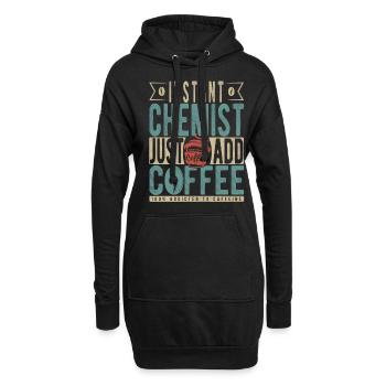Instant-Apotheke Fügen Sie einfach Kaffee hinzu - Hoodie-Kleid - Schwarz - Vorne