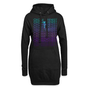 Opérateur de machine à processeur CNC Retro - Sweat-shirt à capuche long Femme - noir - Devant