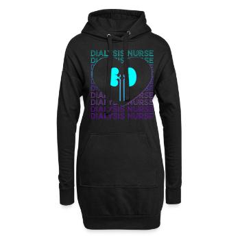 Infirmière en dialyse Assistante en dialyse Retro - Sweat-shirt à capuche long Femme - noir - Devant