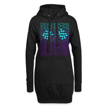 Drag Racing Drag Race Rennfahrer Retro - Hoodie-Kleid - Schwarz - Vorne