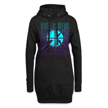 Entenjäger Entenjagd Retro - Hoodie-Kleid - Schwarz - Vorne