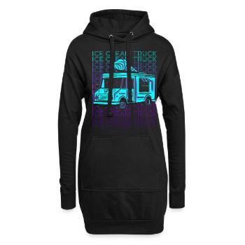 Eiscreme-Truck-Fahrer Retro - Hoodie-Kleid - Schwarz - Vorne