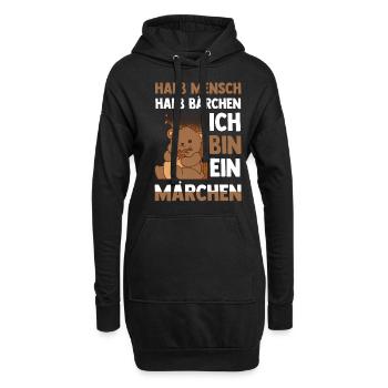 Mi-humain, mi-ours - Sweat-shirt à capuche long Femme - noir - Devant