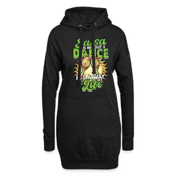 La salsa n’est pas seulement une danse, c’est un mode de vie - Sweat-shirt à capuche long Femme - noir - Devant