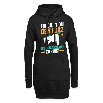 Riechst Du Den Furz Ist Der Abstand Zu Kurz - Hoodie-Kleid - Schwarz - Vorne