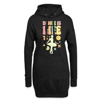 Tanz ist Leben Groovy Ballett Tanz Tänzerin Baller - Hoodie-Kleid - Schwarz - Vorne