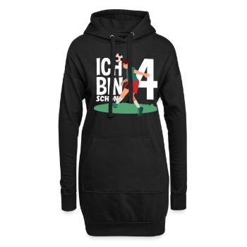 4e anniversaire 4 ans de football joueur de football - Sweat-shirt à capuche long Femme - noir - Devant