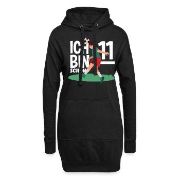 11. Geburtstag 11 Jahre Fußball Fußballspieler - Hoodie-Kleid - Schwarz - Vorne