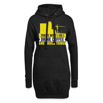 Construction Worker Crane - Hoodie-Kleid - Schwarz - Vorne