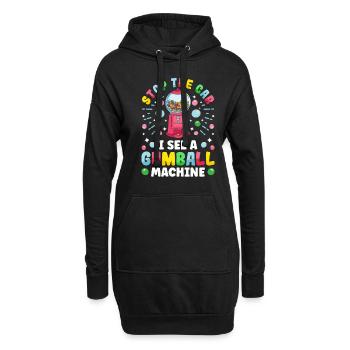 Machine à chewing-gum drôle - Sweat-shirt à capuche long Femme - noir - Devant