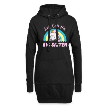 Grande soeur Mignonne Licorne Fille Poney - Sweat-shirt à capuche long Femme - noir - Devant