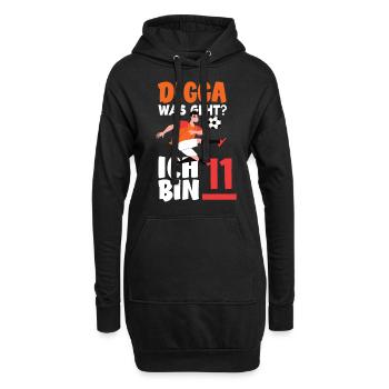 11. Geburtstag 11 Jahre Fußball Fußballspieler - Hoodie-Kleid - Schwarz - Vorne