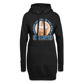 Eiskaffee Iced Coffee Kaffeeliebhaber Geschenk - Hoodie-Kleid - Schwarz - Vorne