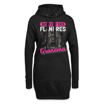 Bouvier des Flandres Grandma Vlaamse Koehond Cadeau - Sweat-shirt à capuche long Femme - noir - Devant