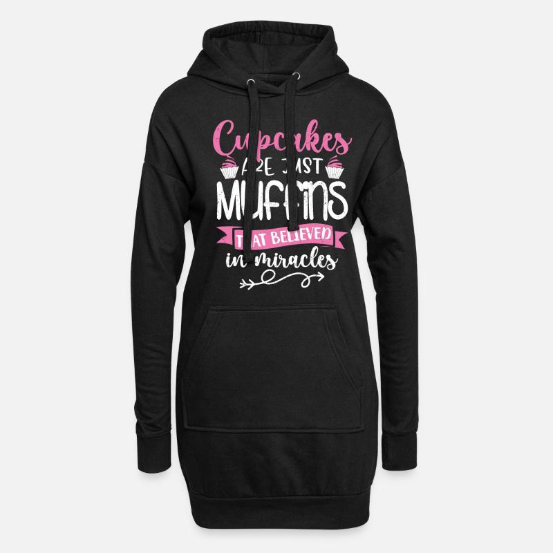 Cupcake - Hoodie-Kleid - Schwarz