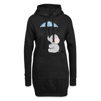 Elephant Umbrella Elephants - Hoodie-Kleid - Schwarz - Vorne