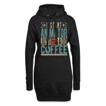 Instant Animator Fügen Sie einfach Kaffee hinzu - Hoodie-Kleid - Schwarz - Vorne