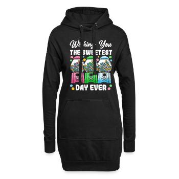 Machine à chewing-gum drôle - Sweat-shirt à capuche long Femme - noir - Devant