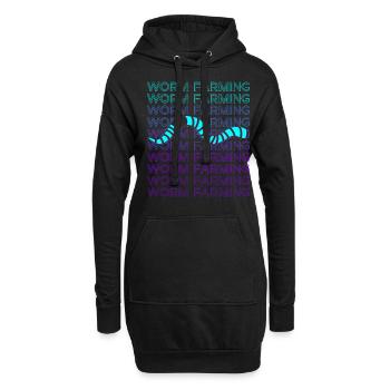Worm Breeding Vermiculture Worm Farmer Worm Farm Retro - Hoodie Dress - black - Front