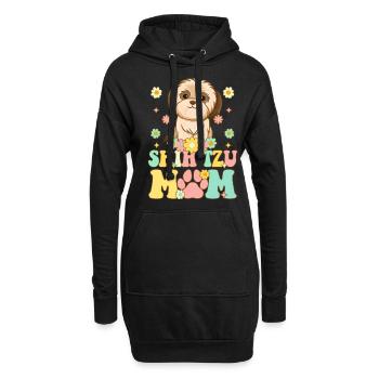 Shih Tzu Maman Amoureux des chiens Maman - Sweat-shirt à capuche long Femme - noir - Devant