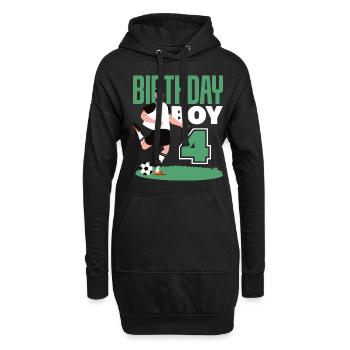 4e anniversaire 4 ans de football joueur de football - Sweat-shirt à capuche long Femme - noir - Devant