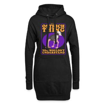 Strauß Vogel Strauße Straußenliebhaber Geschenk - Hoodie-Kleid - Schwarz - Vorne