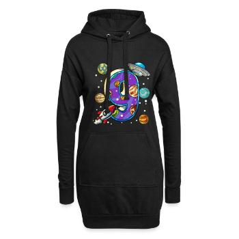 9 Anniversaire Astronaute de l’espace 9 ans - Sweat-shirt à capuche long Femme - noir - Devant