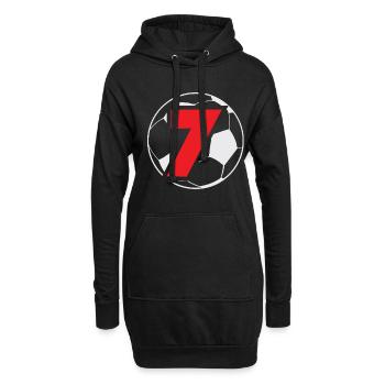 7. Geburtstag 7 Jahre Fußball Fußballspieler - Hoodie-Kleid - Schwarz - Vorne