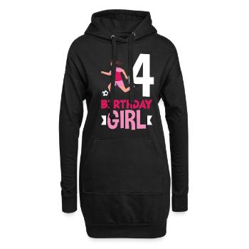 4e anniversaire 4 ans de football joueur de football - Sweat-shirt à capuche long Femme - noir - Devant