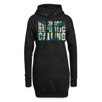 République dominicaine Souvenir Vacances - Sweat-shirt à capuche long Femme - noir - Devant