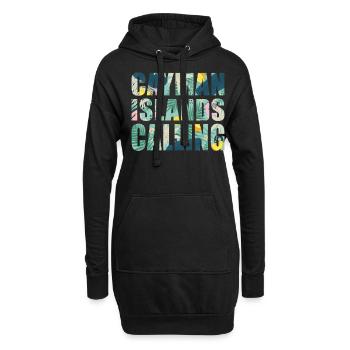 Vacances souvenirs aux îles Caïmans - Sweat-shirt à capuche long Femme - noir - Devant
