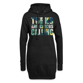 Vacances souvenirs aux îles Turques-et-Caïques - Sweat-shirt à capuche long Femme - noir - Devant