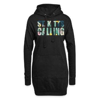 Saint-Kitts appelant Tropical Vibes Souvenir - Sweat-shirt à capuche long Femme - noir - Devant