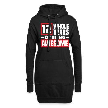 12. Geburtstag Kindergeburtstag - Hoodie-Kleid - Schwarz - Vorne